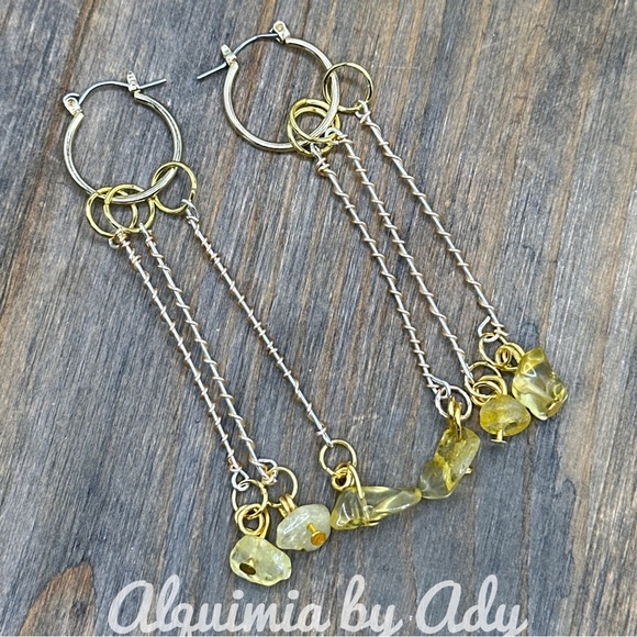 Alquimia Yellow and Silver Earrings - Picture 1 of 5